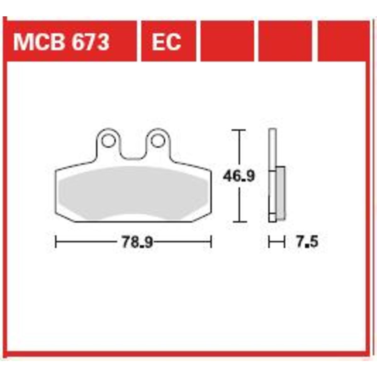 Bremsbelagsatz, ohne Straßenzulassung TRW MOTO MCB673EC