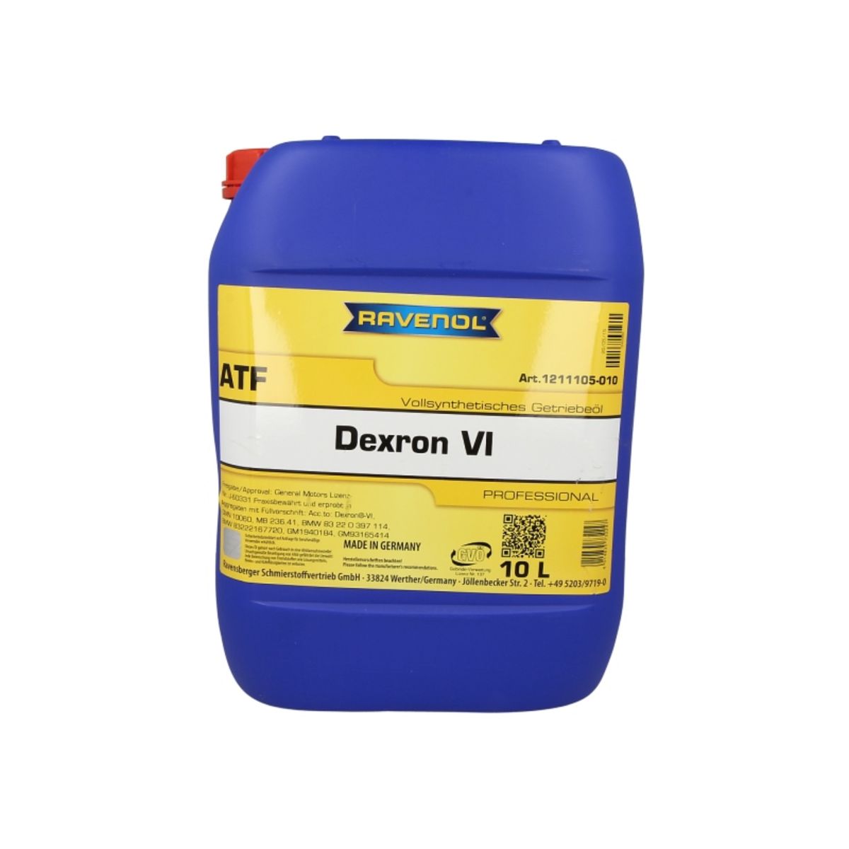 Huile de transmission RAVENOL 1211105 ATF DEXRON VI 10L