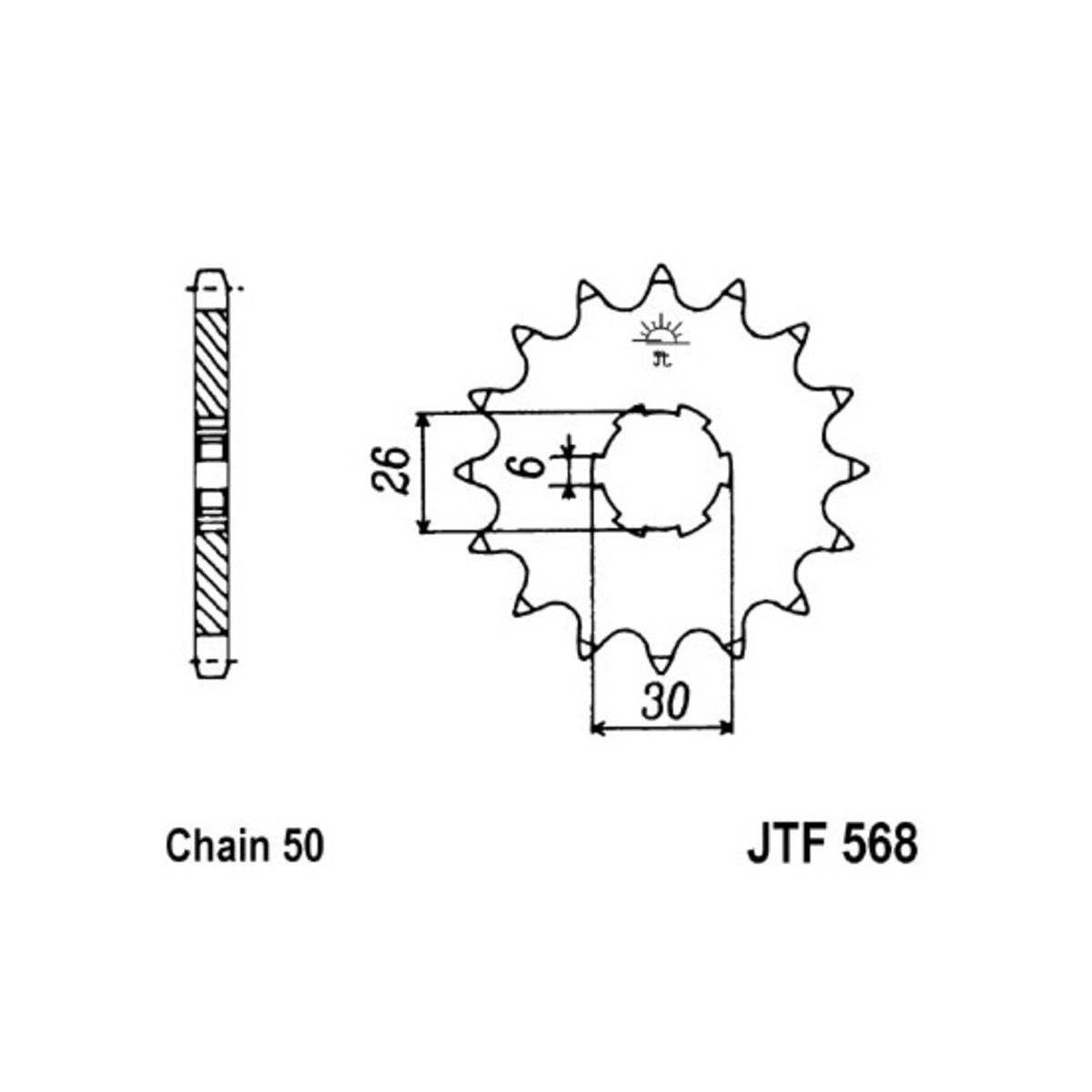 Couronne moto JT JTF568,16