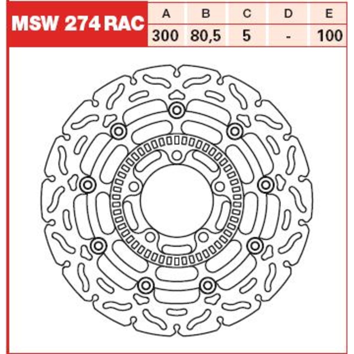 Disco freno TRW MSW274RAC, 1 Pezzo