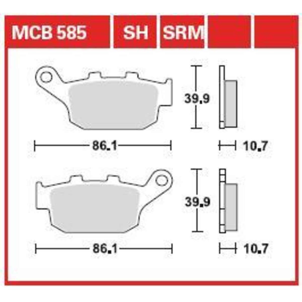Bremsbelagsatz, ohne Straßenzulassung TRW MOTO MCB585SRM