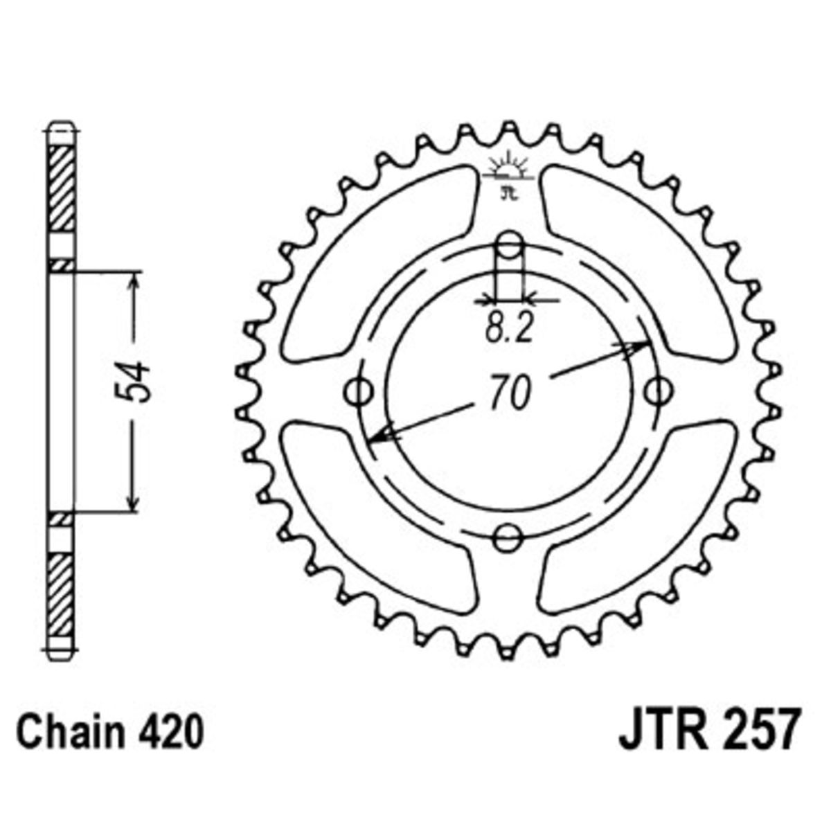 Couronne moto JT JTR257,38