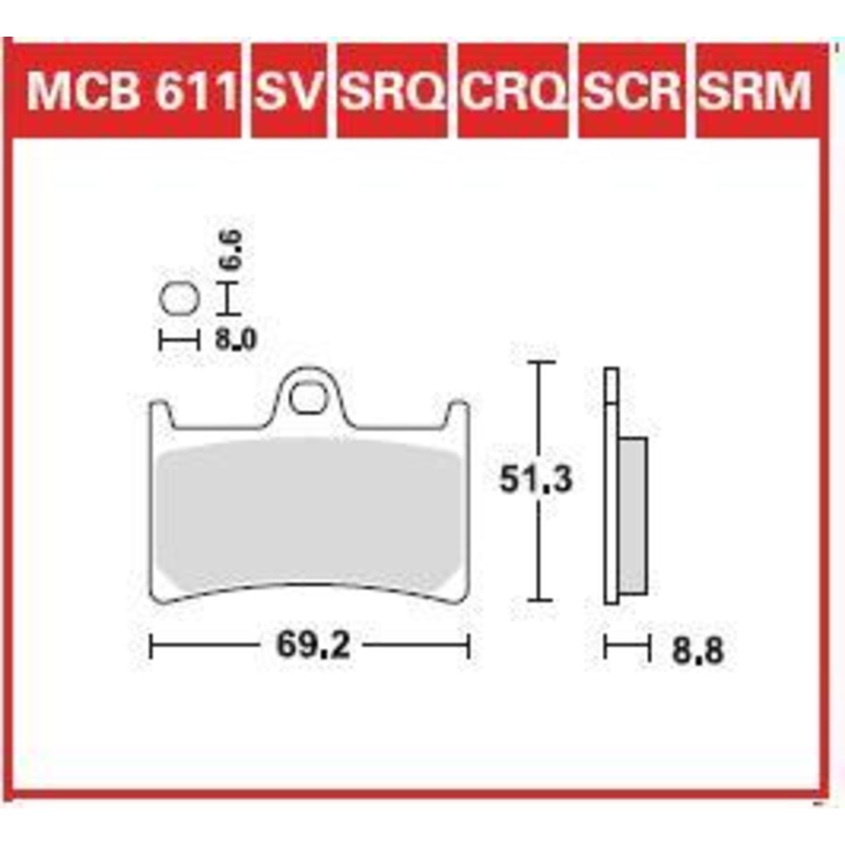 Bremsbelagsatz TRW MCB611SRM