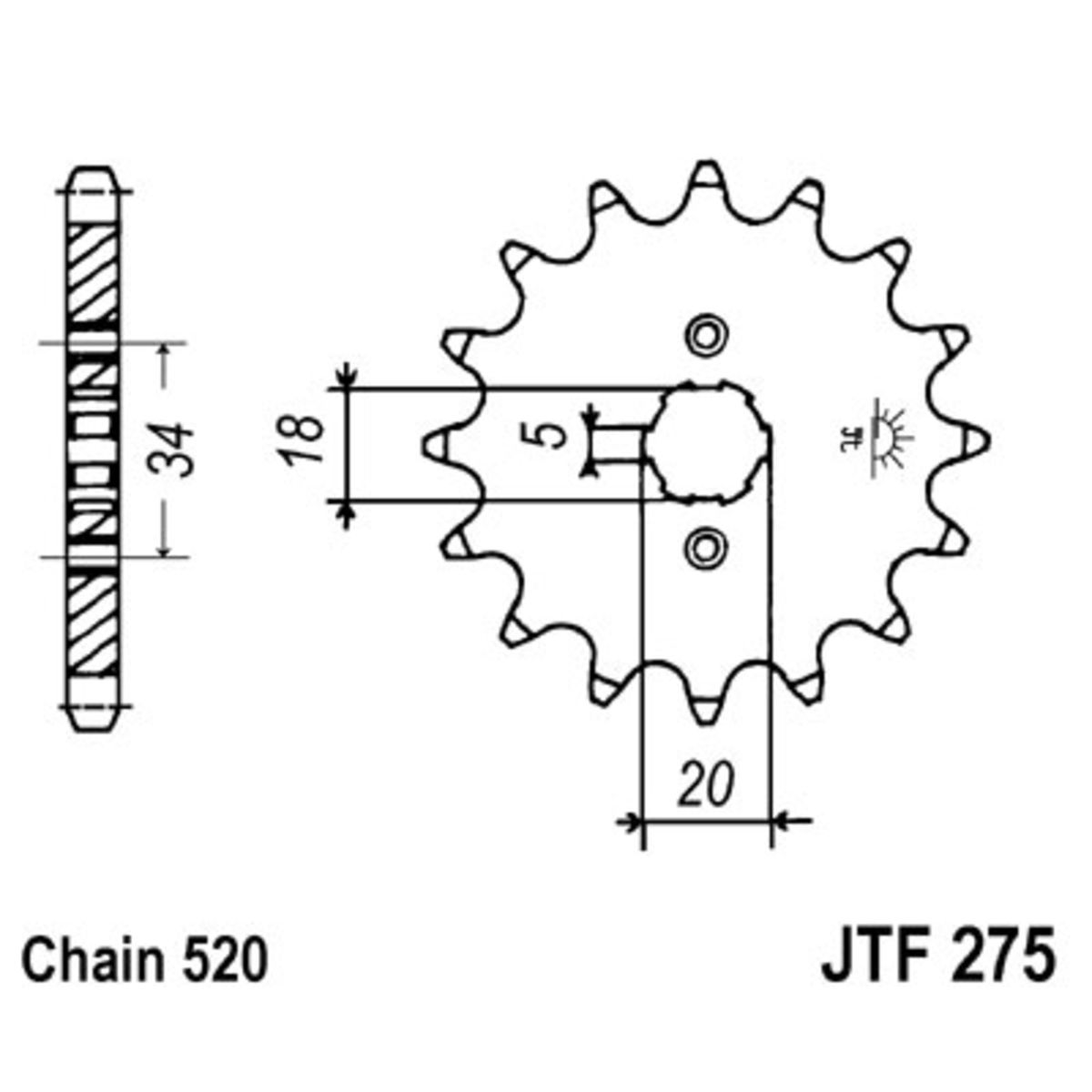 Kettenrad JT JTF275,15