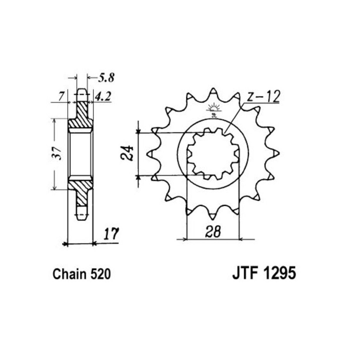 Couronne moto JT JTF1295,13
