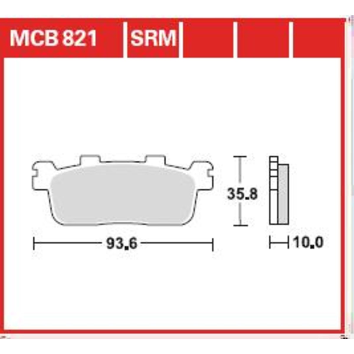 Bremsbelagsatz, ohne Straßenzulassung TRW MOTO MCB821