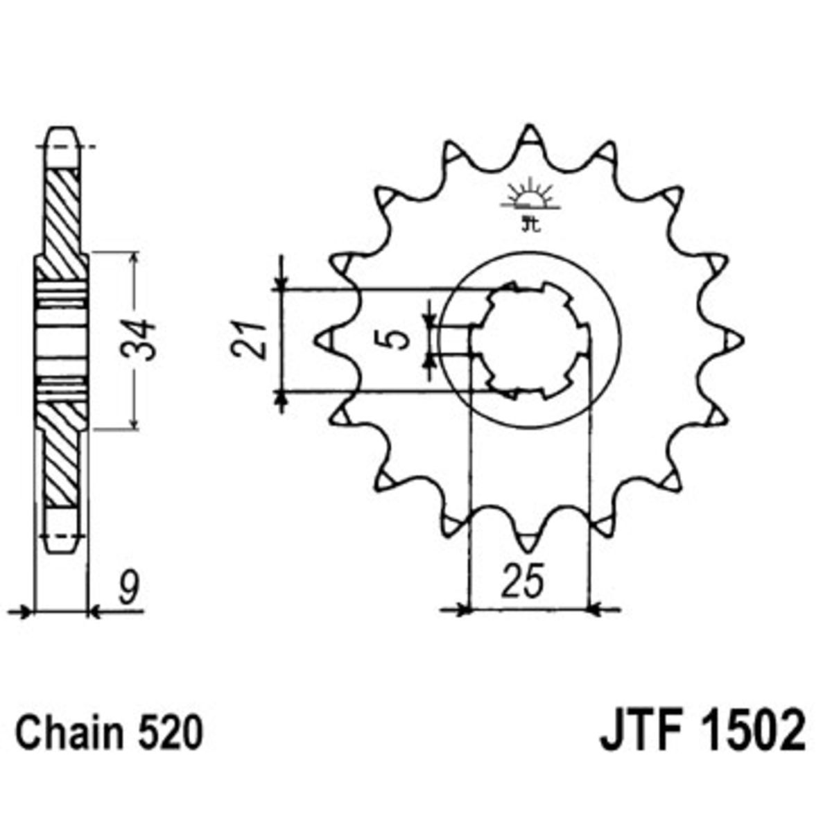 Kettenrad JT JTF1502,13