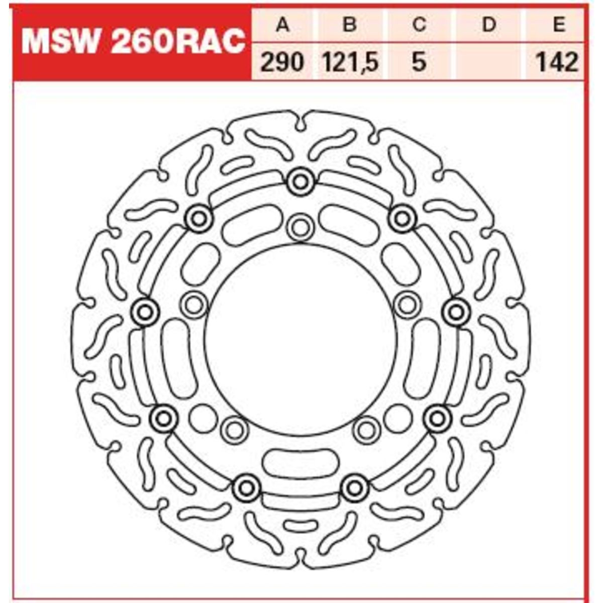 Disco freno TRW MSW260RAC, 1 Pezzo