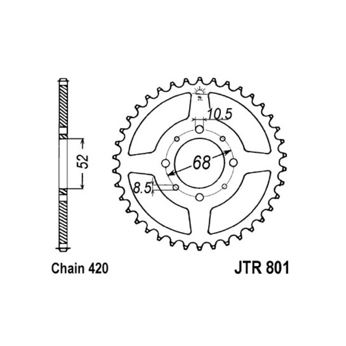 Couronne moto JT JTR801,47