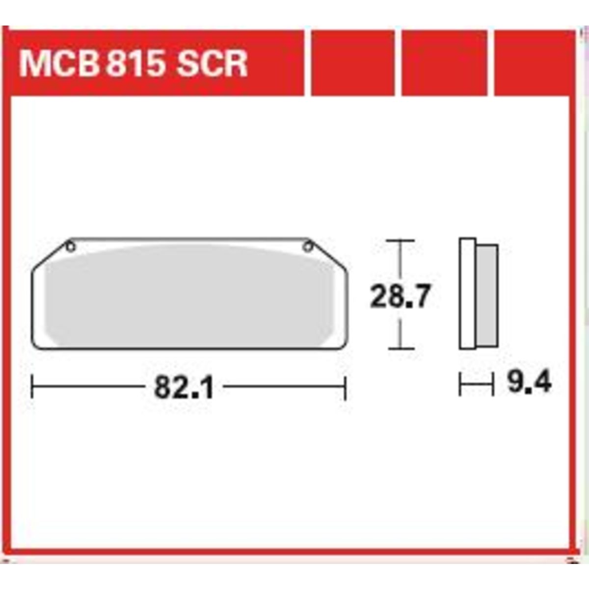 Jeu de plaquettes de frein TRW MCB815SCR sans homologation routière
