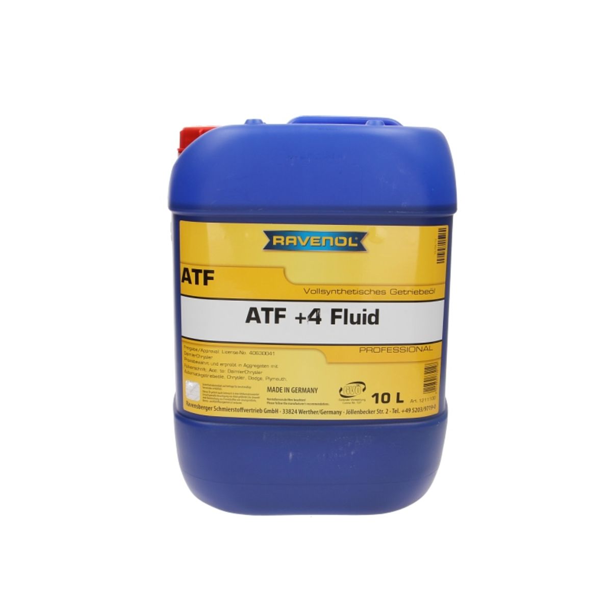 Huile de transmission RAVENOL 1211100 ATF+4 FLUID 10L