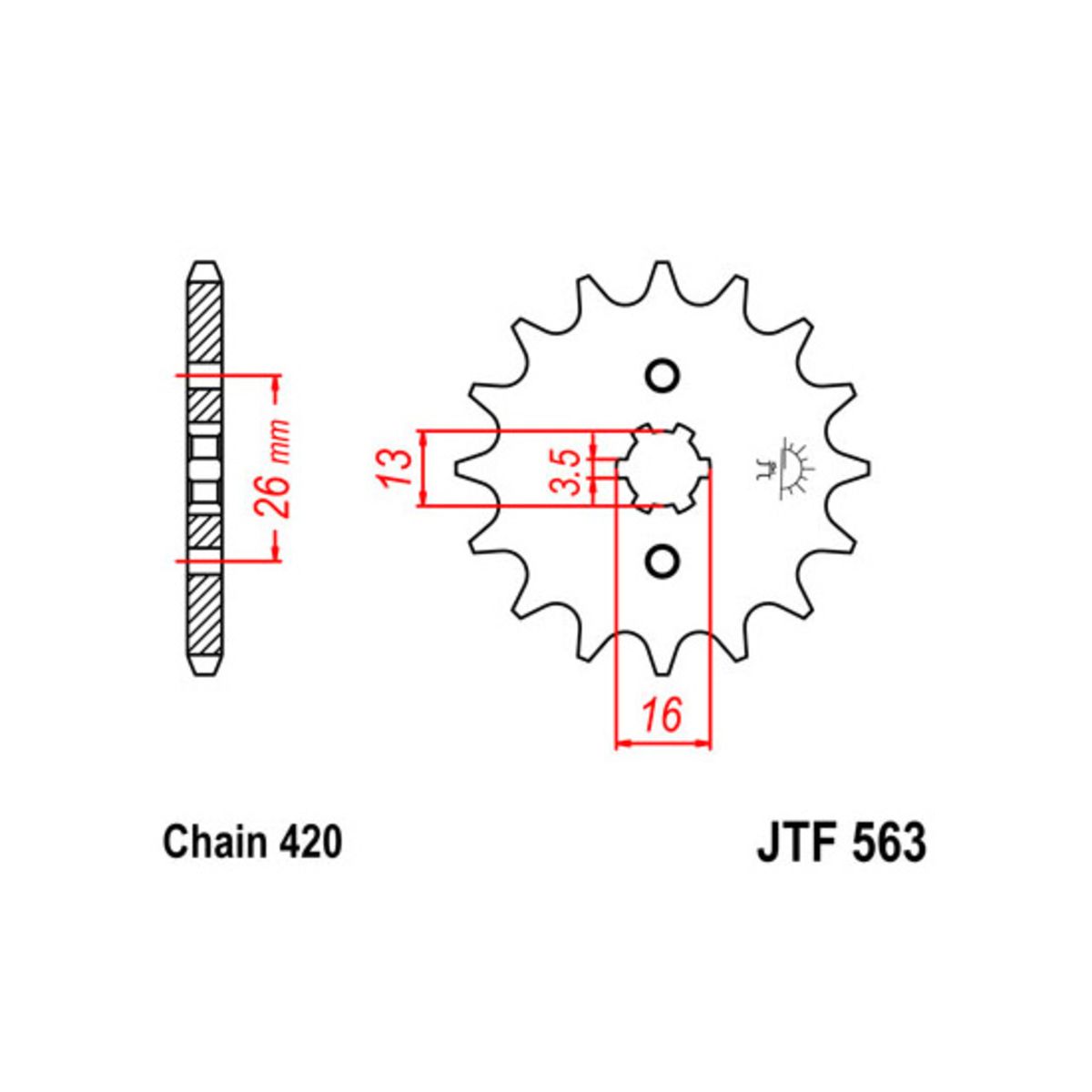 Kettenrad JT JTF563,16