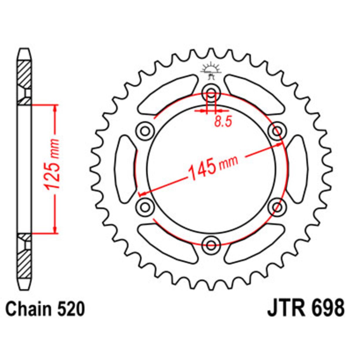 Couronne moto JT JTR698,42