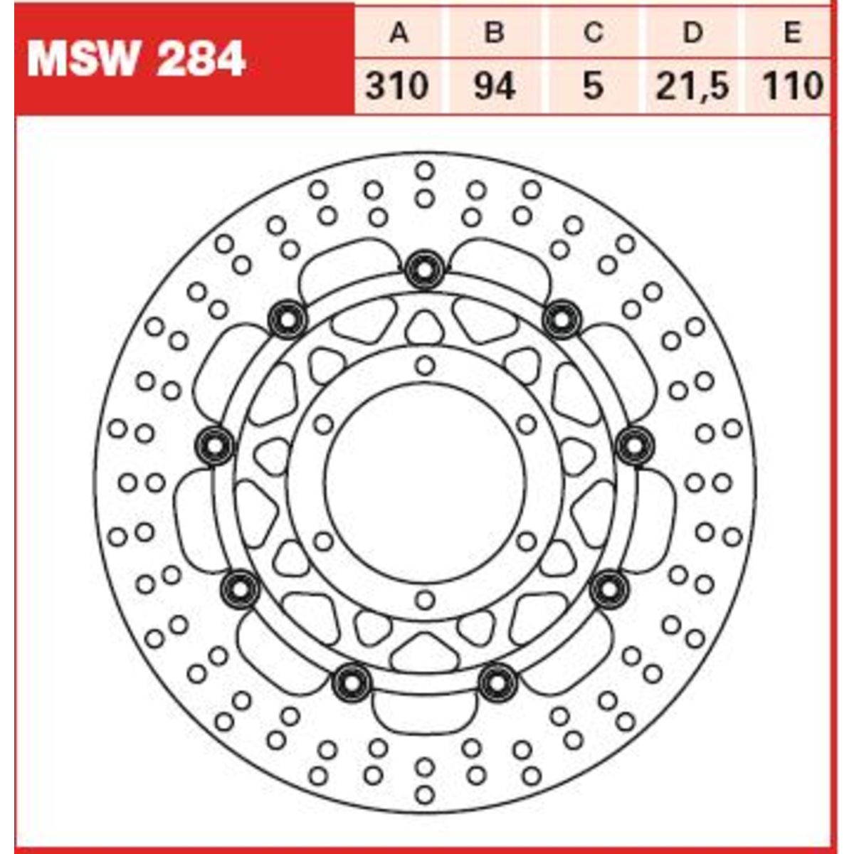 Disco freno TRW MSW284, 1 Pezzo