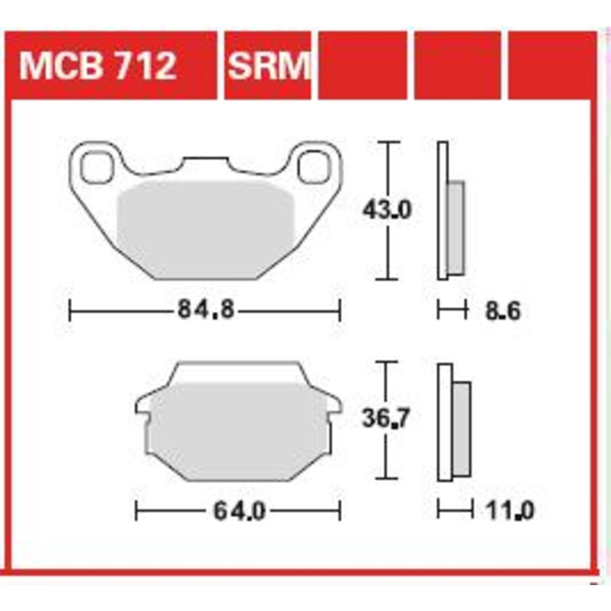Jeu de plaquettes de frein TRW MCB712SRM
