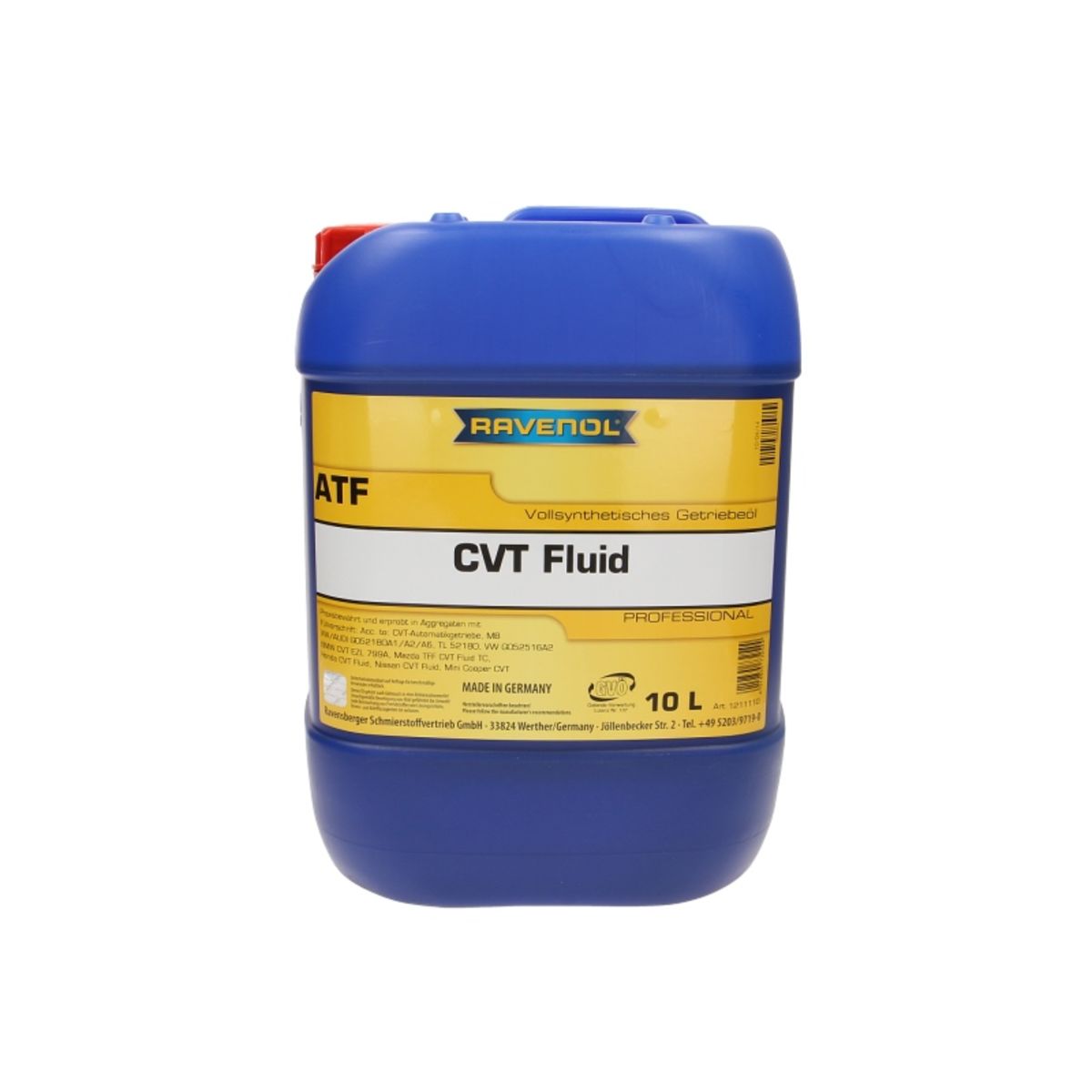 Huile de transmission RAVENOL 1211110 CVT Fluid 1211110 10L