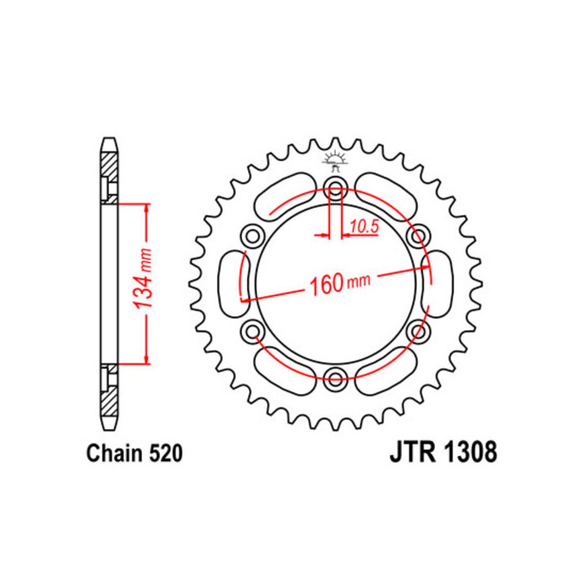 Kettenrad JT JTR1308,40