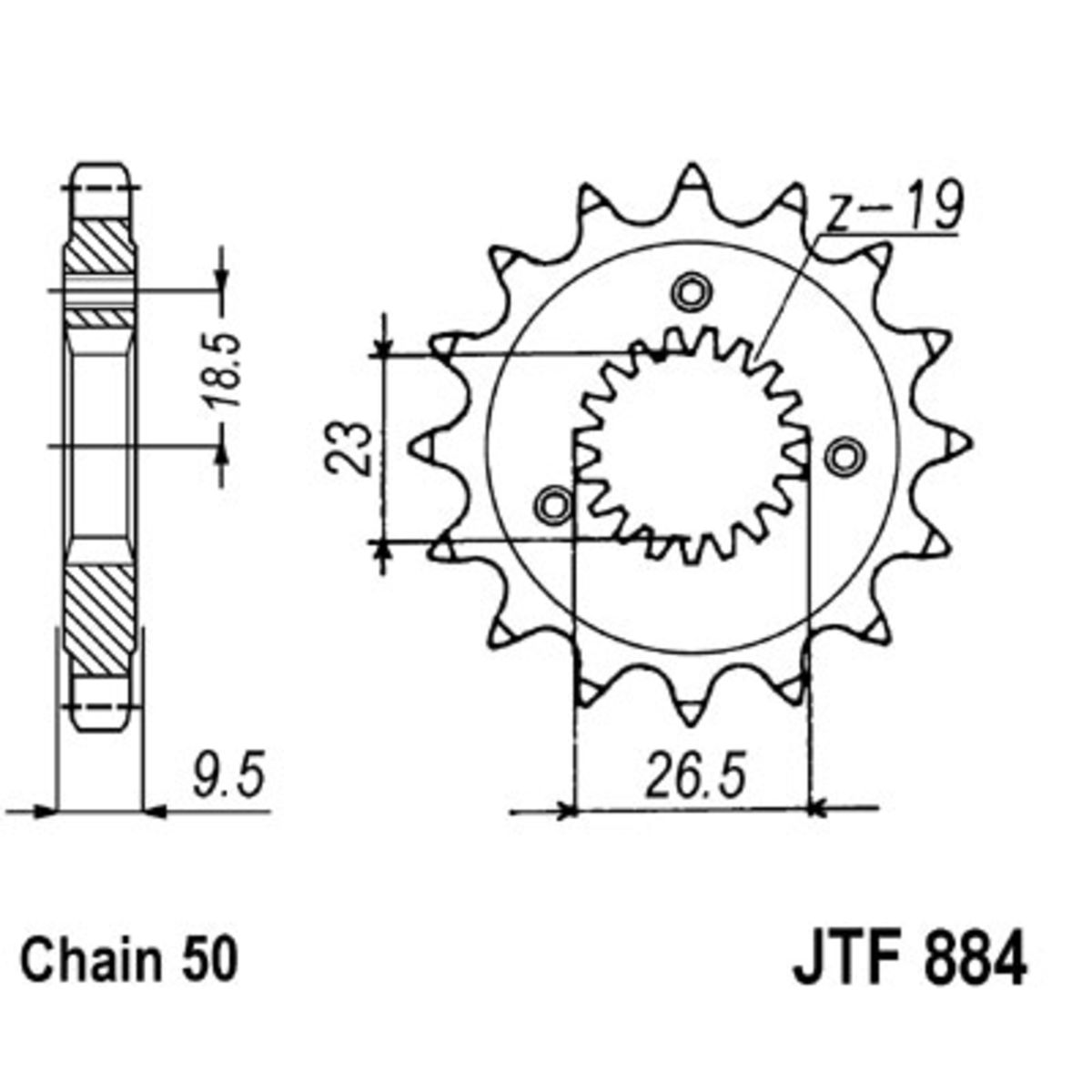 Kettenrad JT JTF884,21