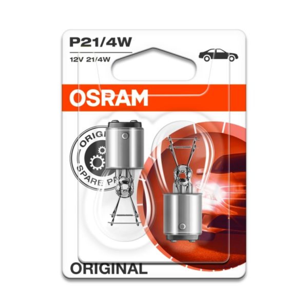 Image of P27/7w lamp  P21/4W Standard 12V/4/21W, 2 Stuk