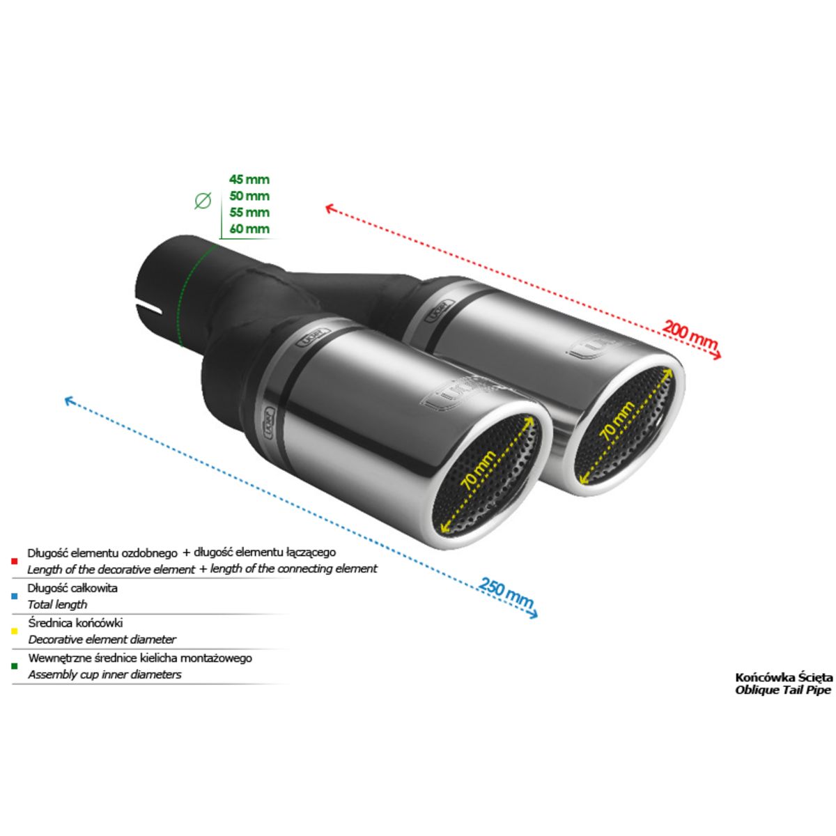 Embout d'échappement ULTER SPORT ULT N2-70RS/50