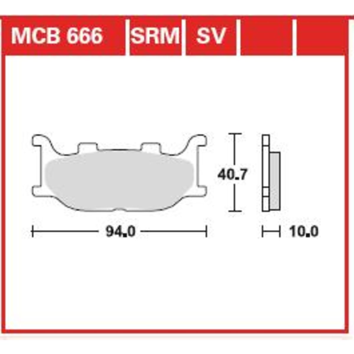 Bremsbelagsatz, ohne Straßenzulassung TRW MOTO MCB666SRM