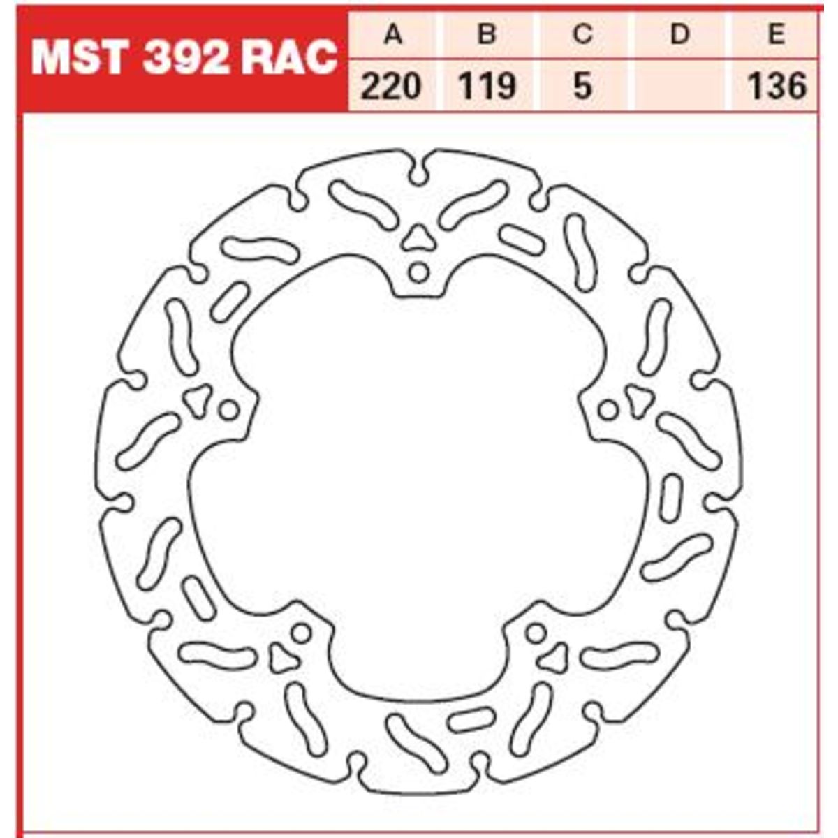 Disque de frein TRW MOTO MST392RAC