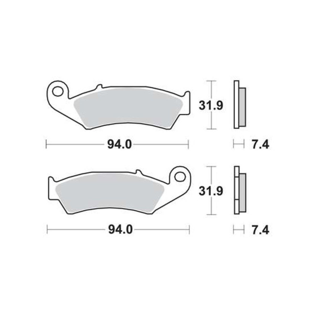 Jeu de plaquettes de frein TRW MCB574RSI sans homologation routière