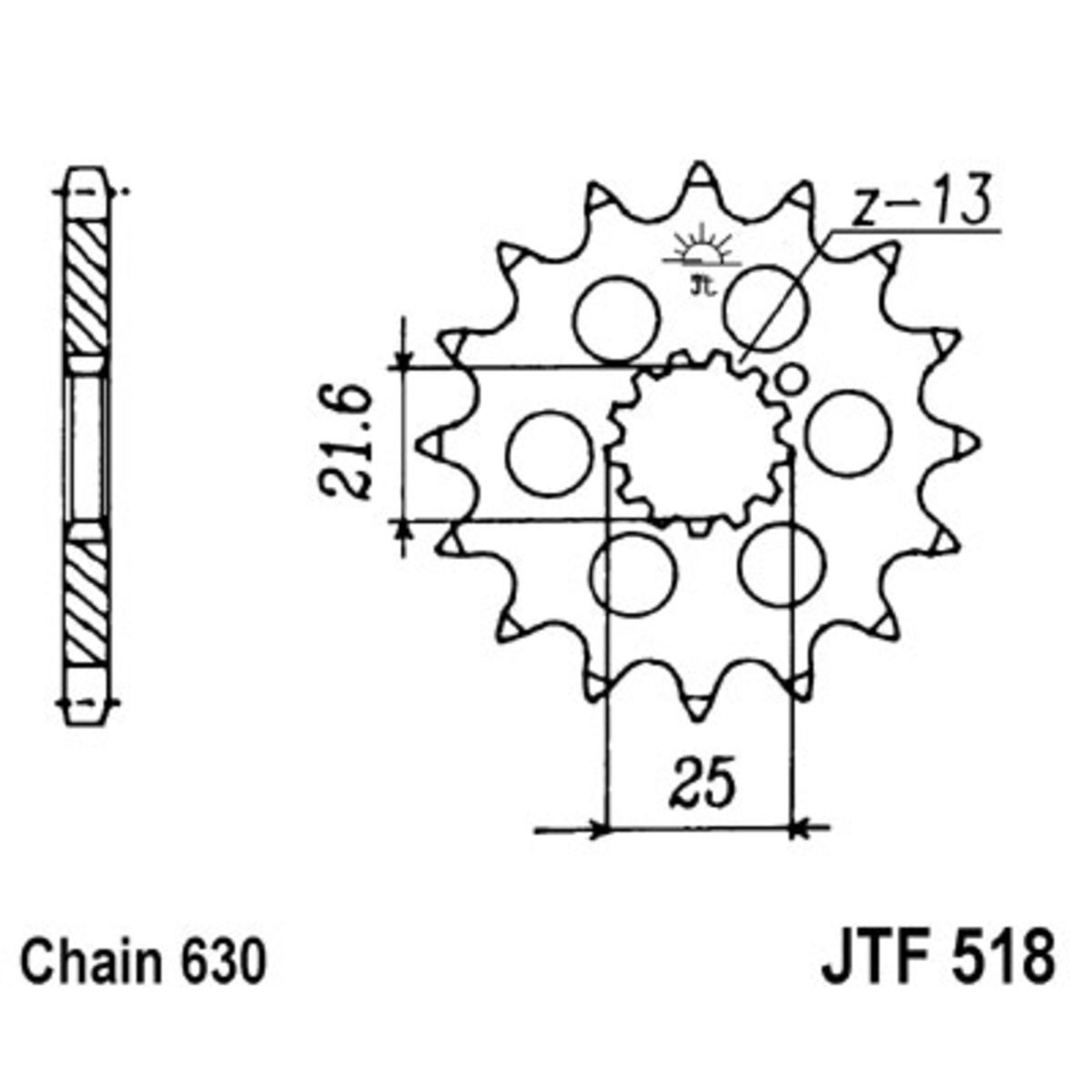 Couronne moto JT JTF518,16