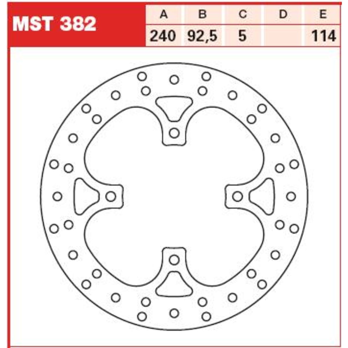 Disque de frein TRW MST382, 1 pièce