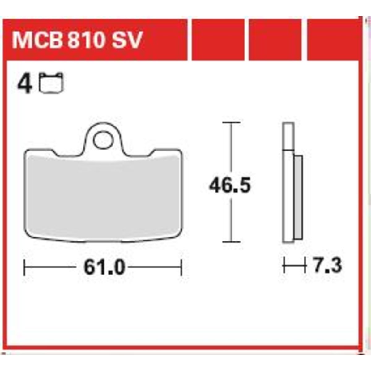 Jeu de plaquettes de frein TRW MCB810SV
