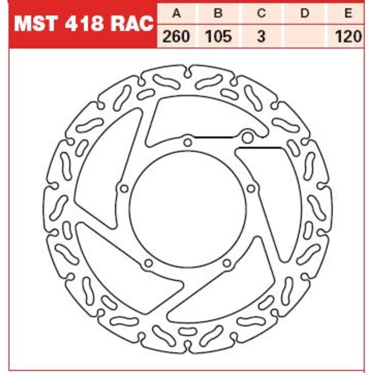 Disque de frein TRW MST418RAC, 1 pièce