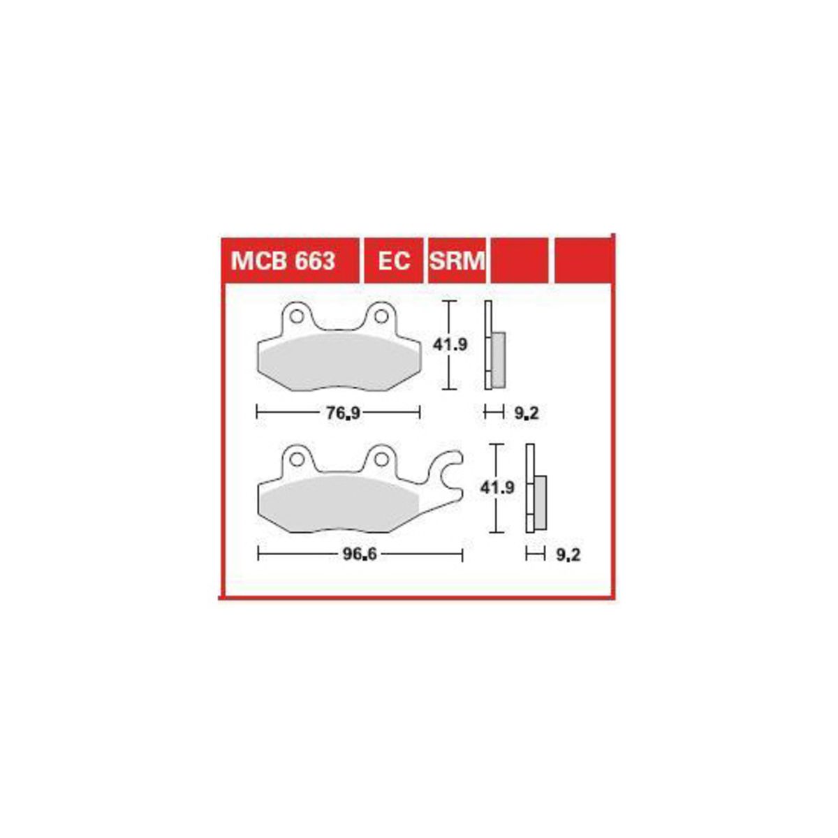 Bremsbelagsatz TRW MCB663SRM