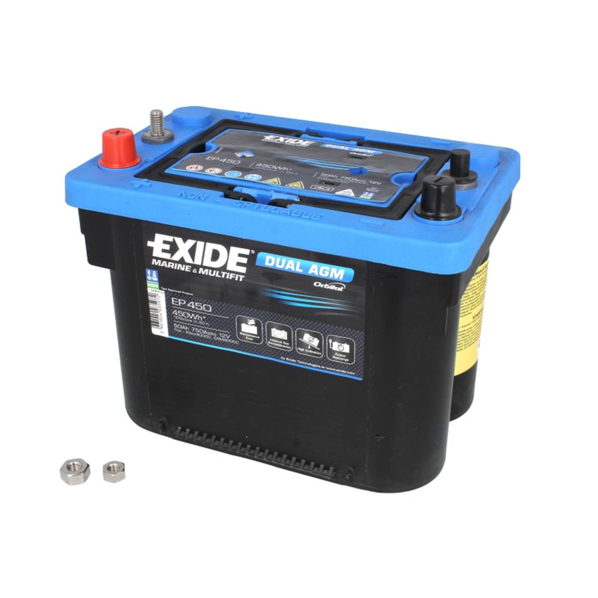 Akumulator EXIDE DUAL AGM EP450 50Ah 450Wh/750A L+