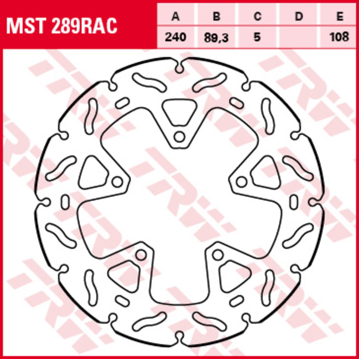 Disco freno TRW MST289RAC, 1 Pezzo