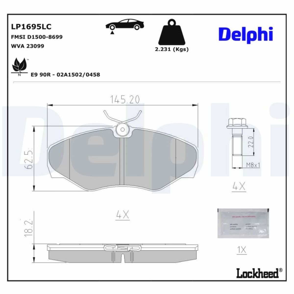 Bremsbelagsatz DELPHI LP1695LC
