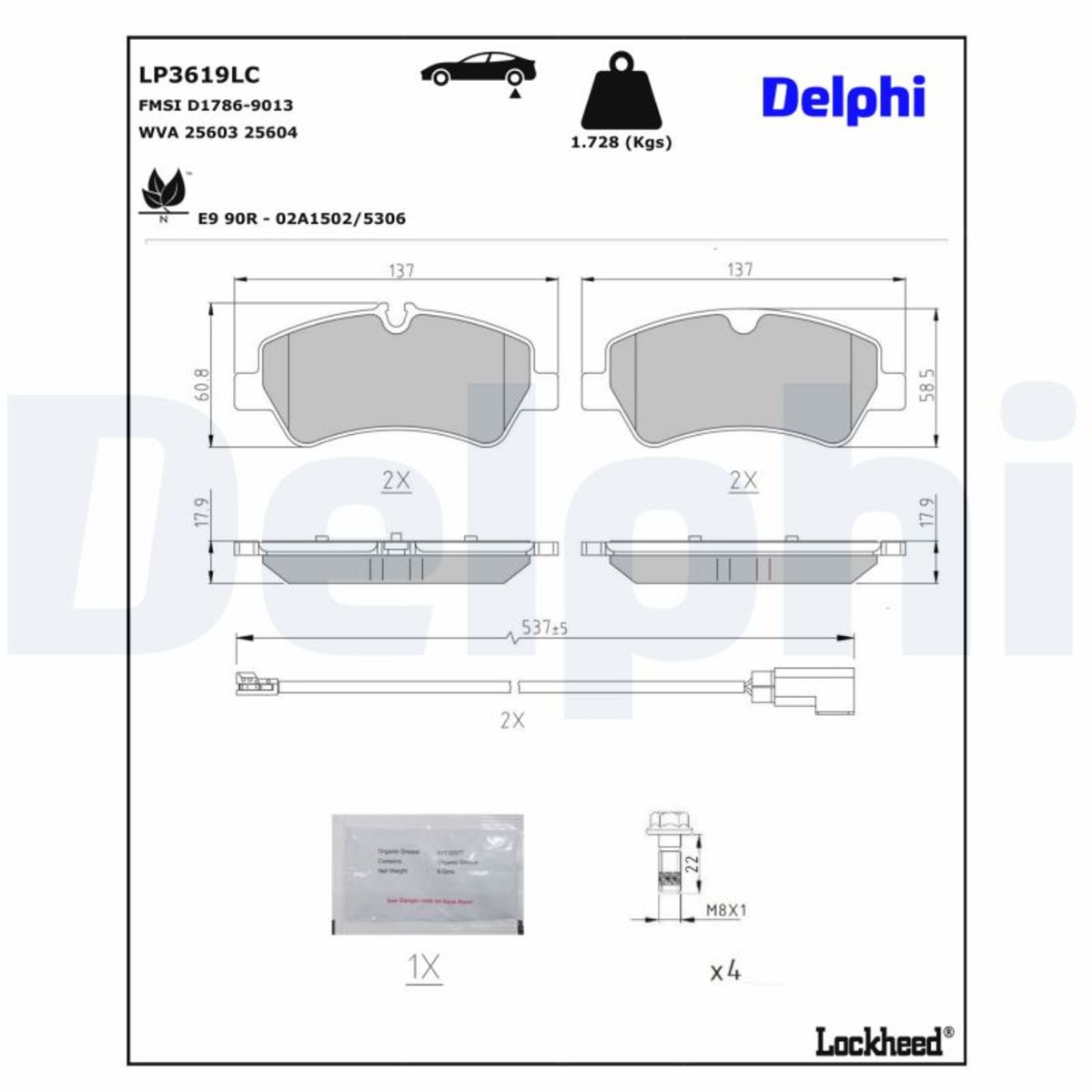 Bremsbelagsatz DELPHI LP3619LC