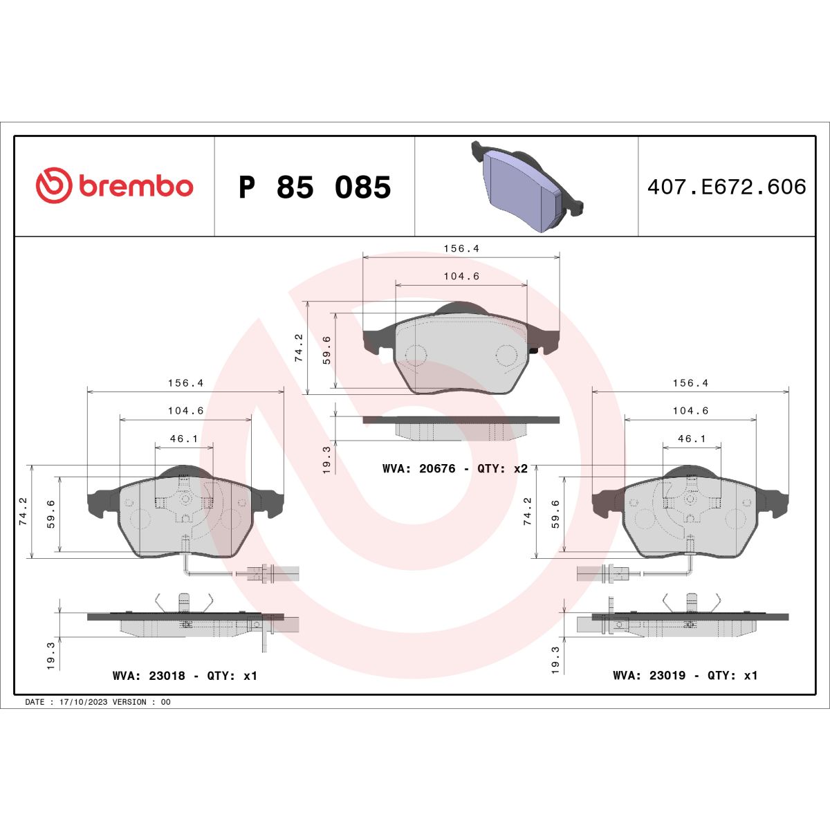 Image of Remblokset  Xtra , voor
