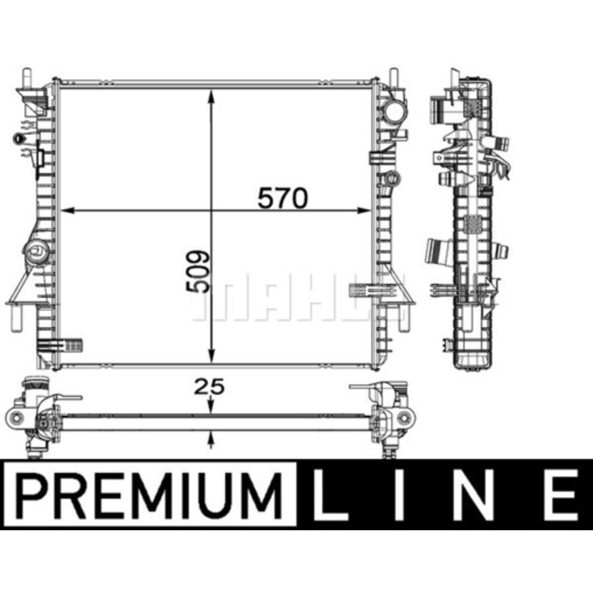 Radiatore, raffreddamento motore MAHLE CR 1937 000P
