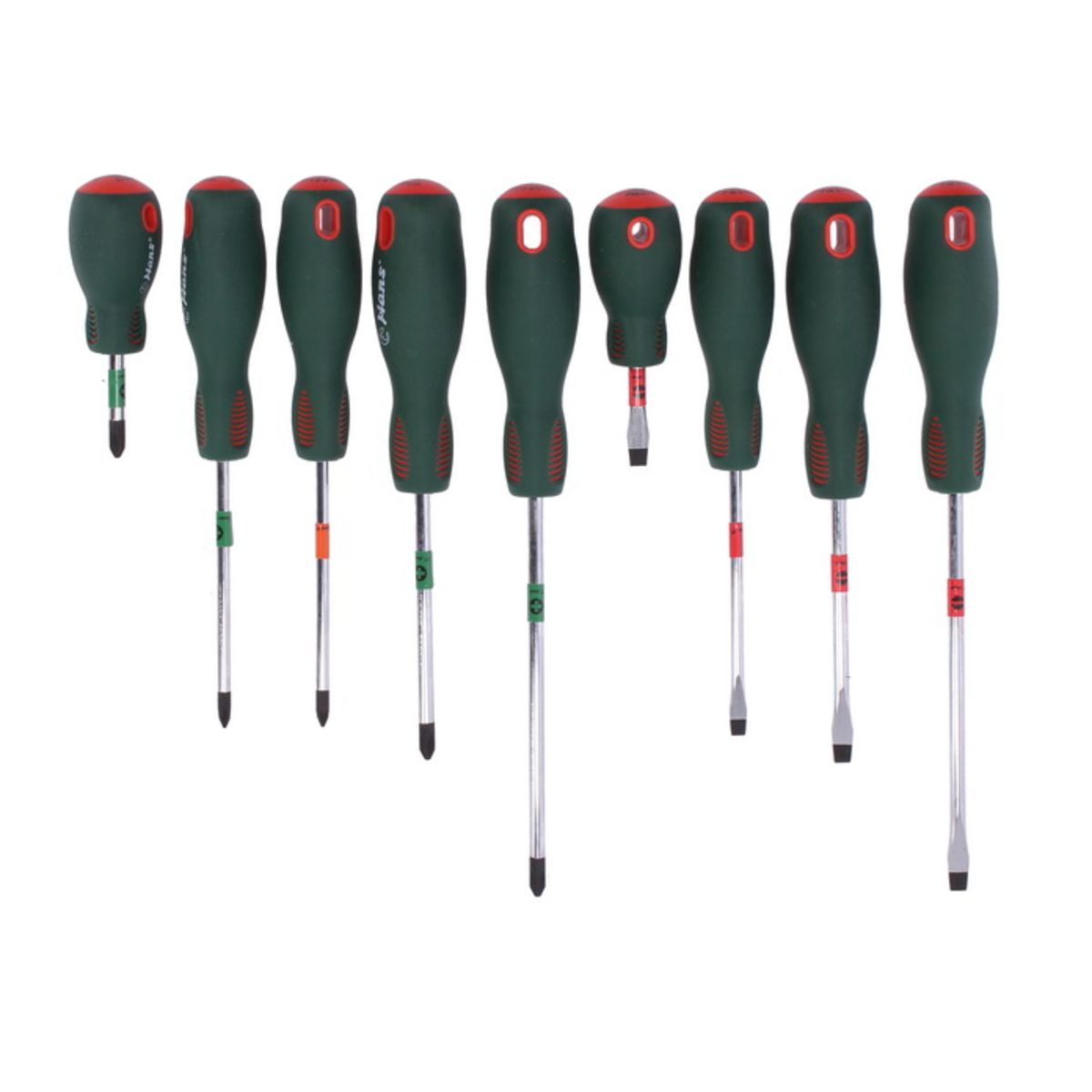 Image of Splits- en kruiskopschroevendraaierset  9 stuks (5,5x100-PH2x38)