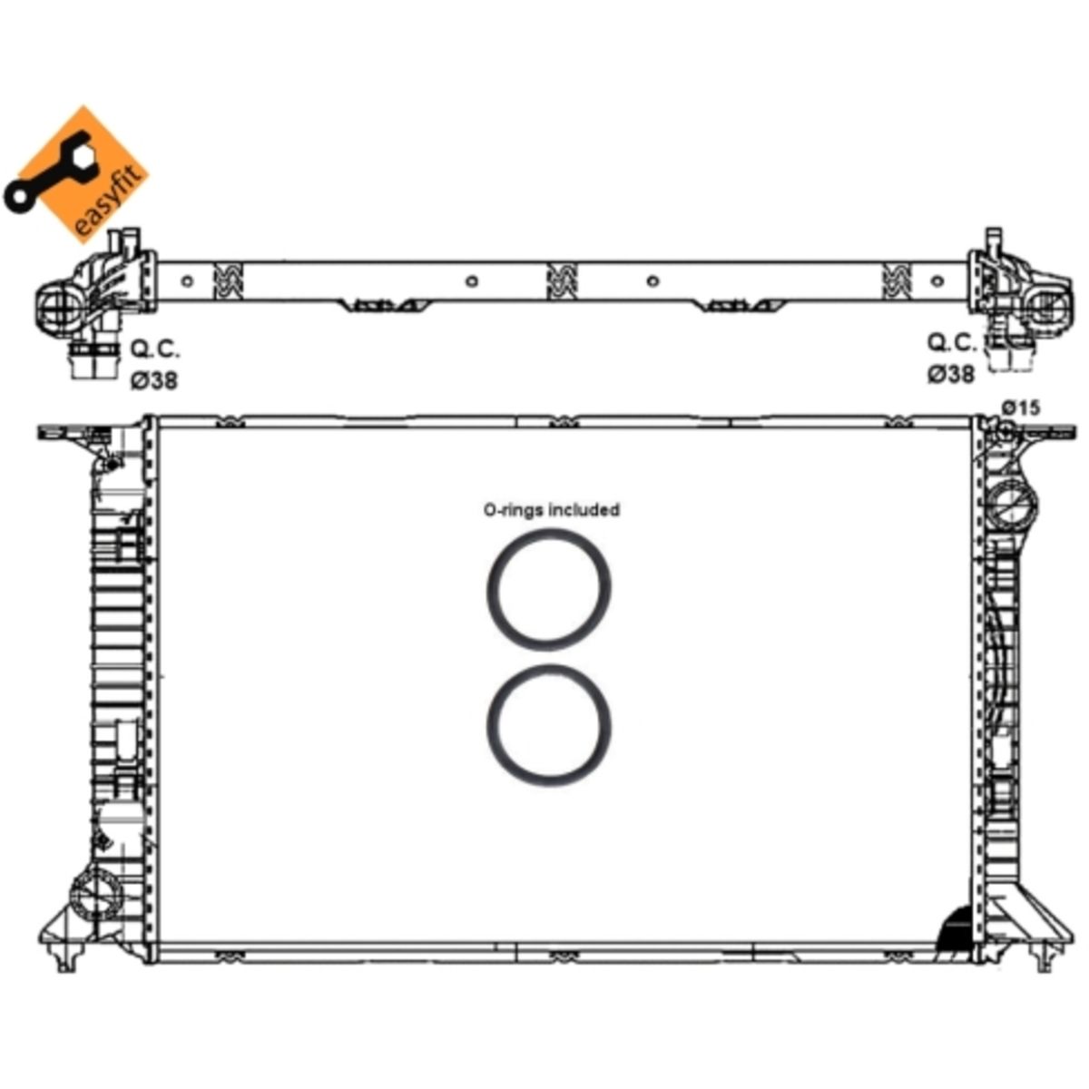Nrf Radiador, Refrigeración De Motor Easy Fit 53064