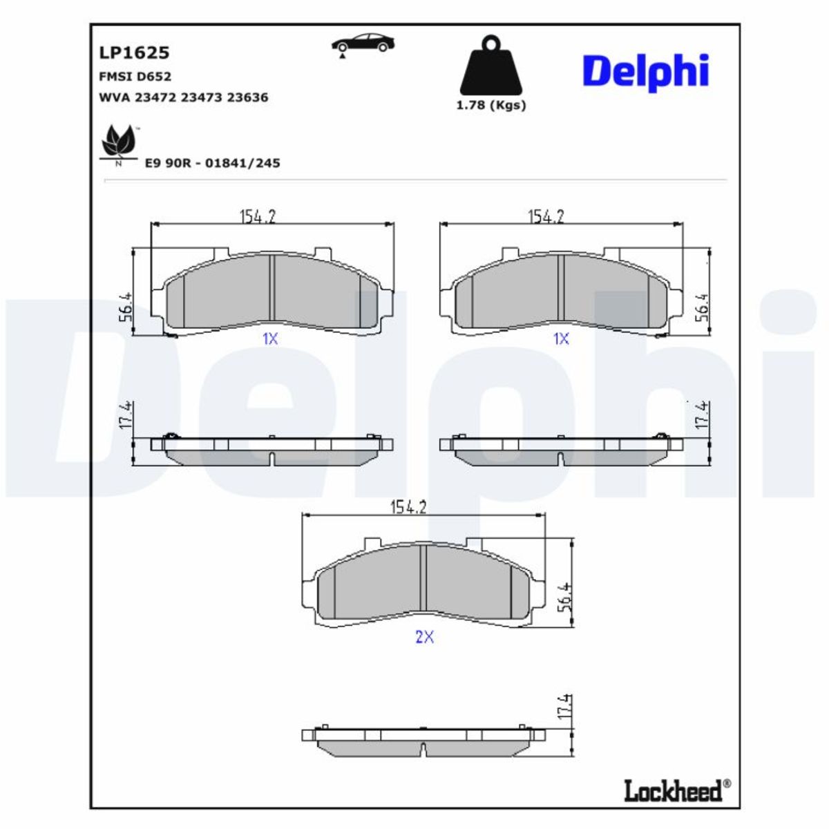 Delphi Bremsbelagsatz Vorne Lp1625 - Bild 6
