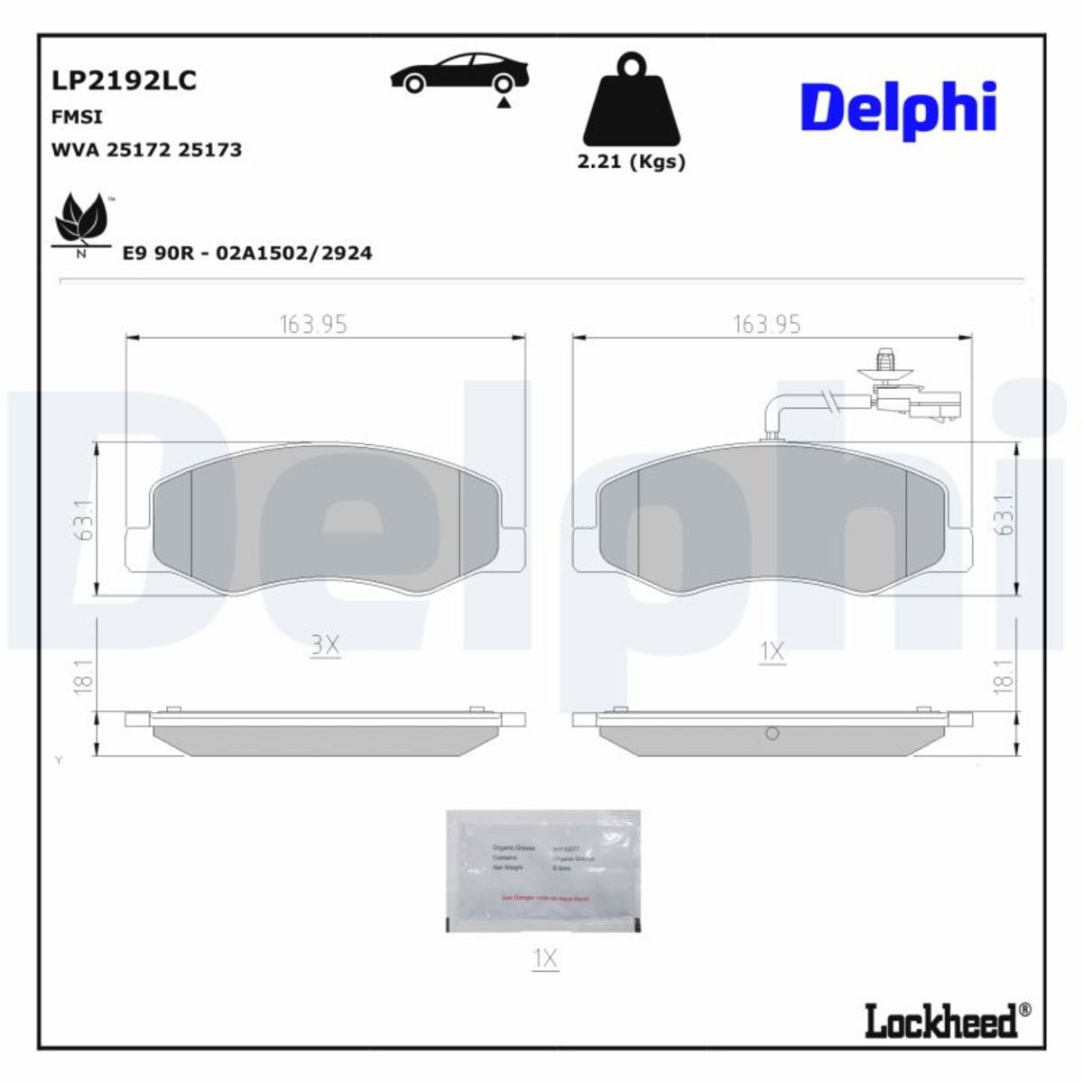 Bremsbelagsatz DELPHI LP2192LC