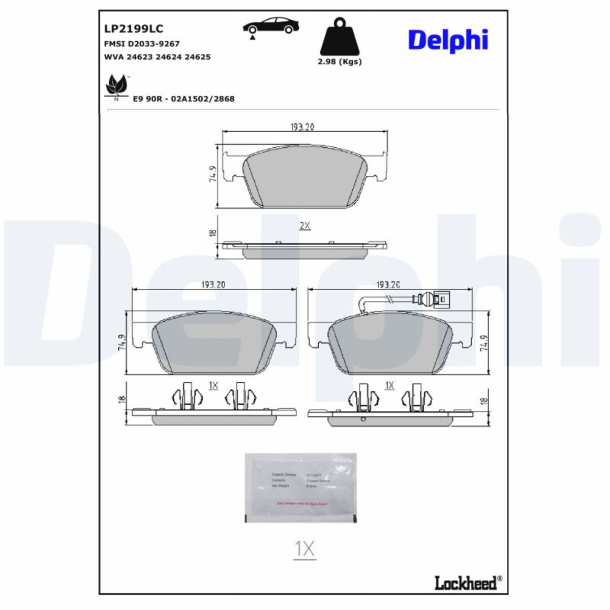 Bremsbelagsatz DELPHI LP2199LC