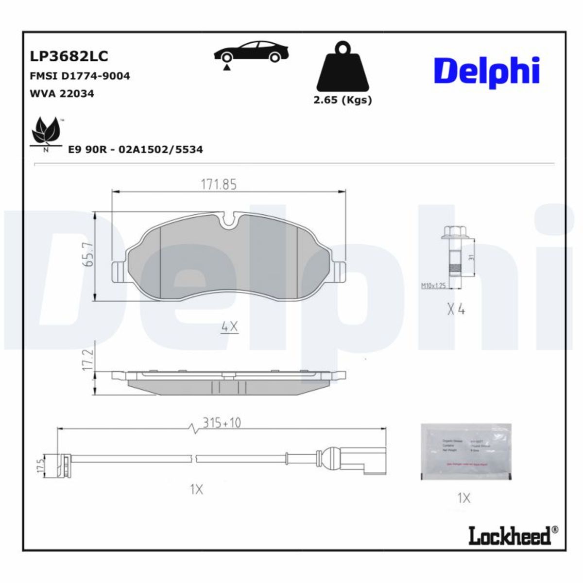 Bremsbelagsatz DELPHI LP3682LC