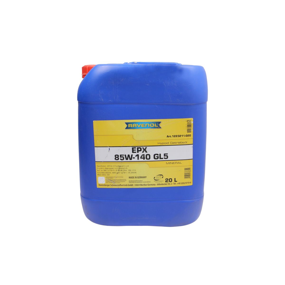 Huile de transmission RAVENOL 1223211 EPX 85W140 GL-5 20L