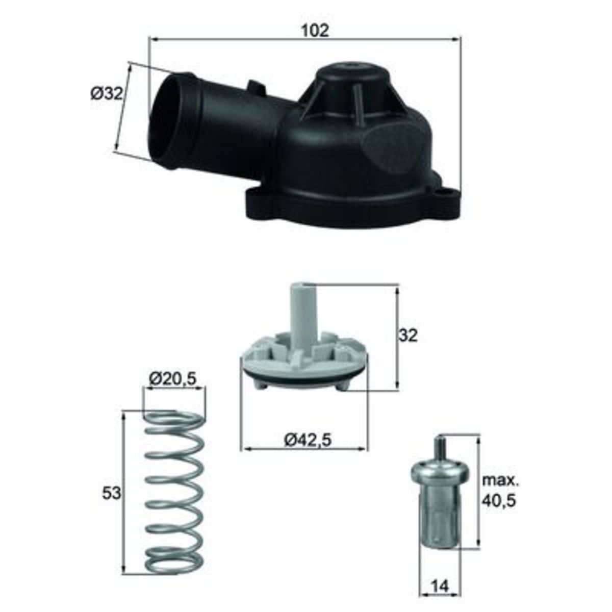 Mahle Termostato, Refrigerante Ti 244 83D