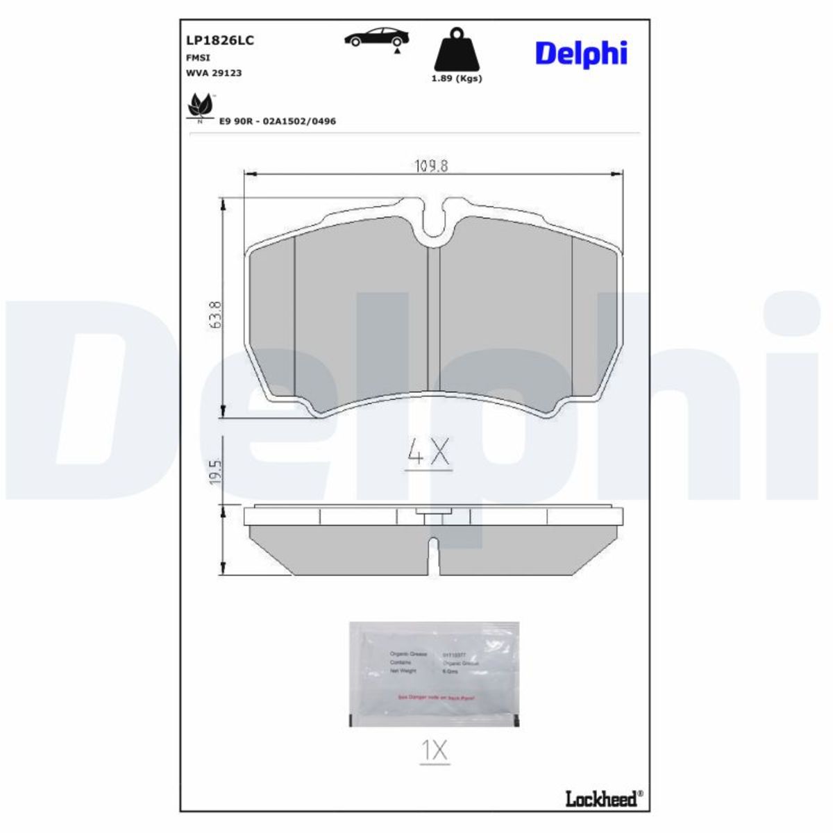 Bremsbelagsatz DELPHI LP1826LC