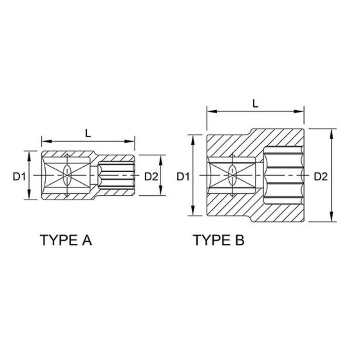 1/4" 12-fach Steckdose TOPTUL BAEB0810