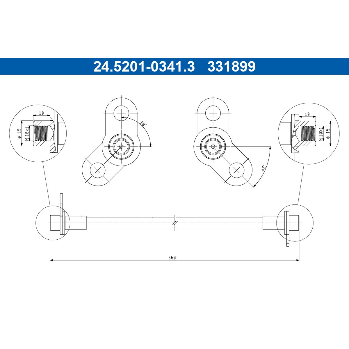 Bremsschlauch ATE 24.5201-0341.3