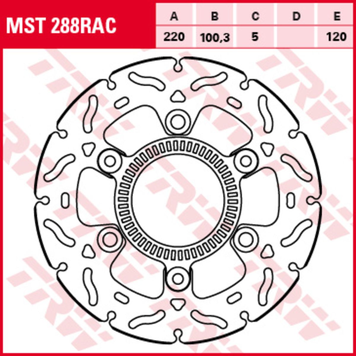 Disco freno TRW MST288RAC, 1 Pezzo